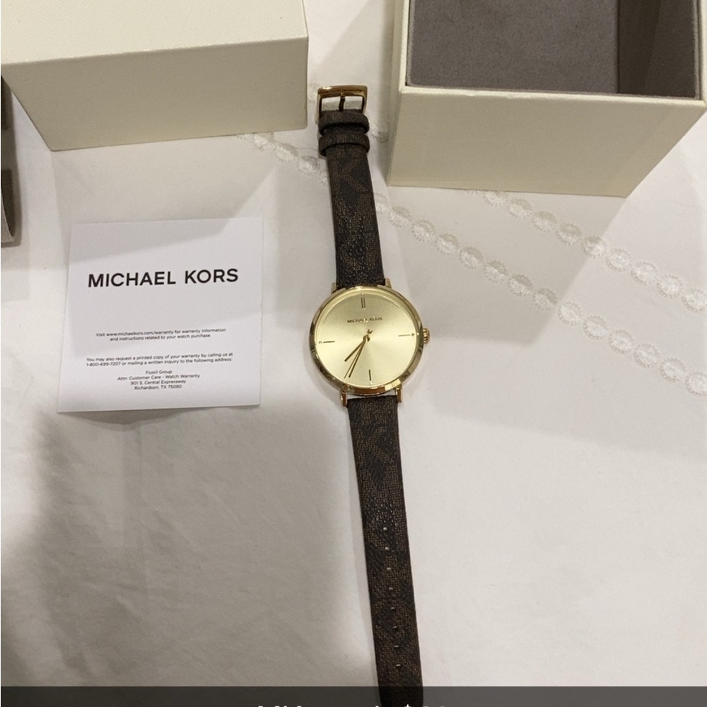 Michael Kors Gold Dial with Dark Strap Watch